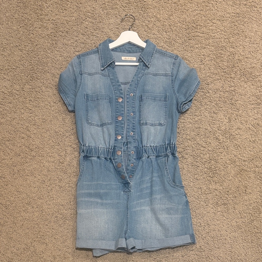 Altar'd State Light Blue Denim Top